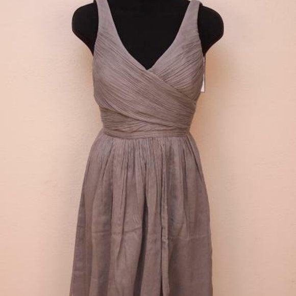 J Crew $250 Silk Chiffon Heidi Dress Graphite gray - Picture 2 of 6